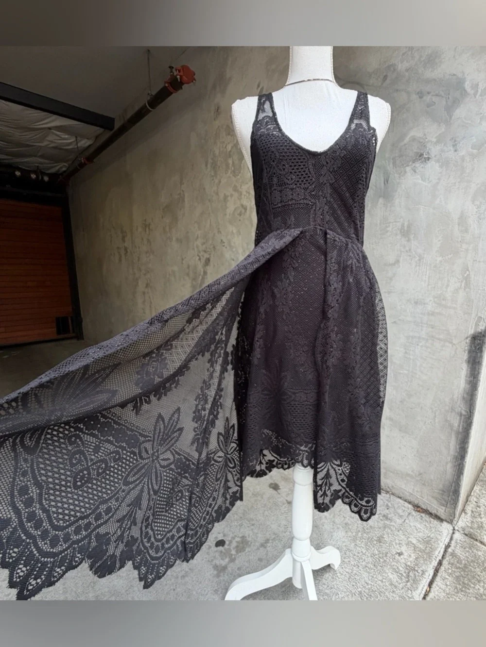 Black Glitter Lace Free People Dress